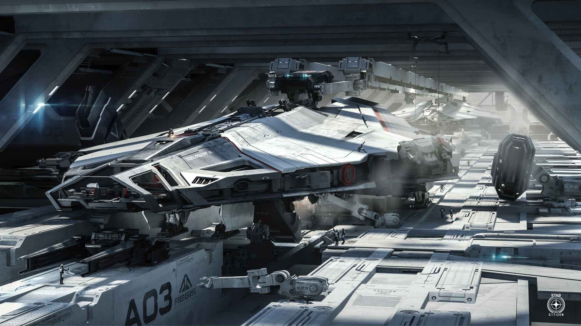 Vanguard ship — dark gunship, concept art